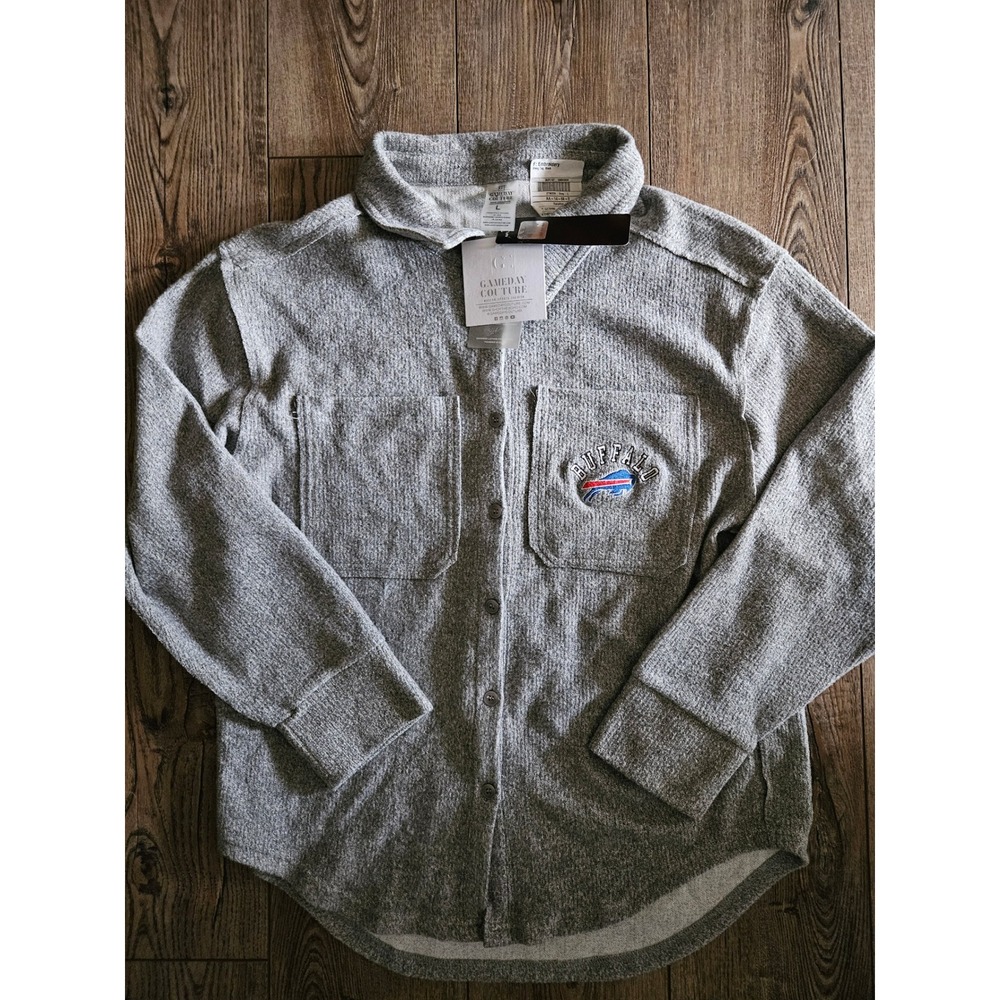Buffalo Bill's Gameday Couture Collared Overshirt gray size Large